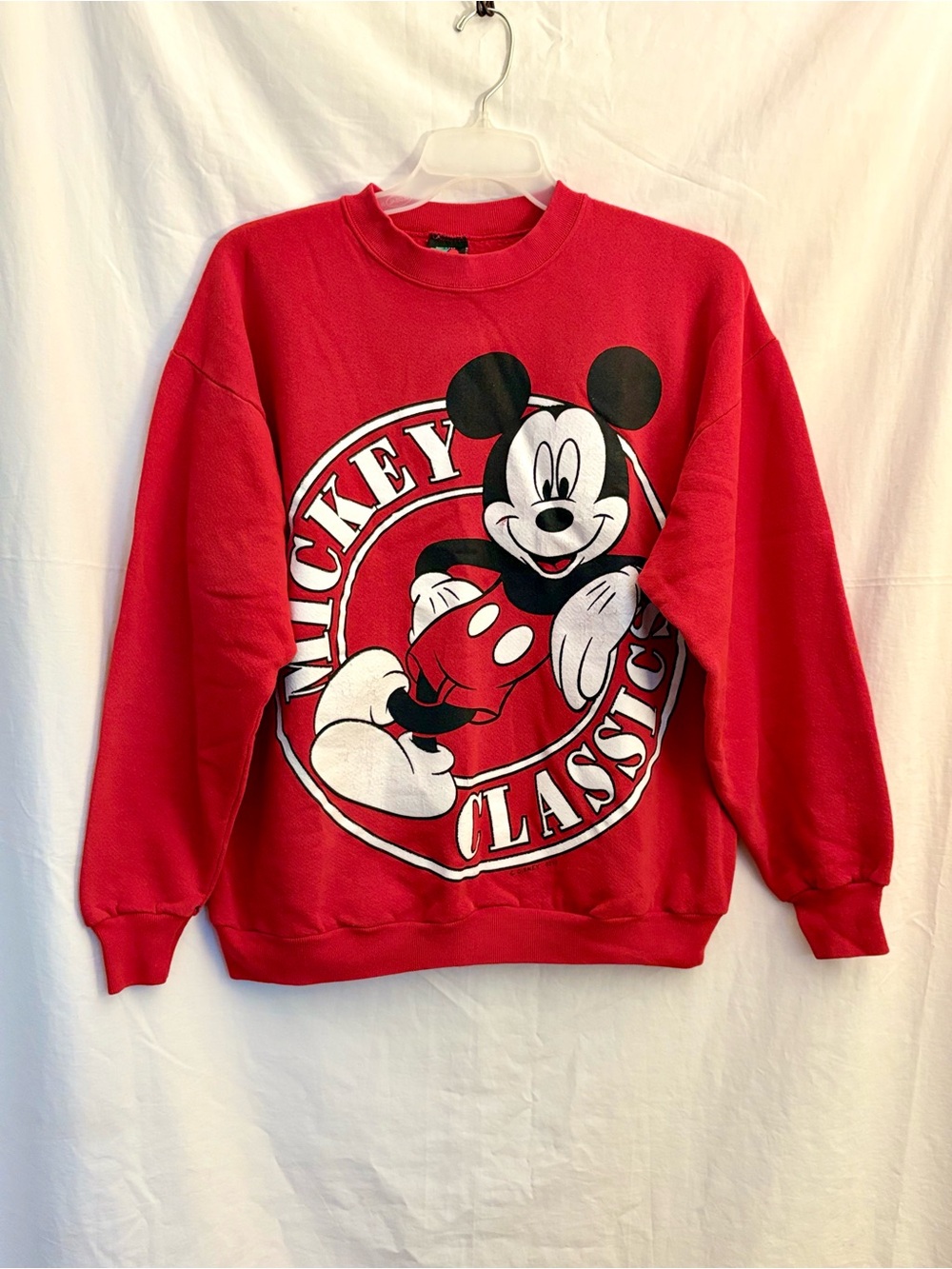 Vintage Mickey Mouse Sweatshirt Size L Disney Jerry Leigh Red Large Graphic